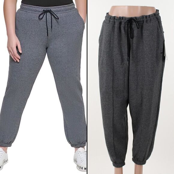 Dkny Plus Size High-Rise Fleece Jogging Pants - Picture 1 of 5